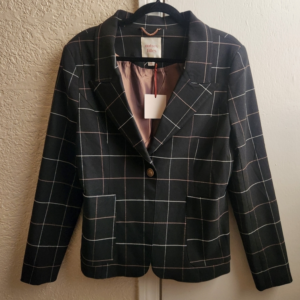 autres filles- plaid blazer